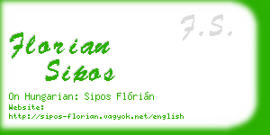florian sipos business card